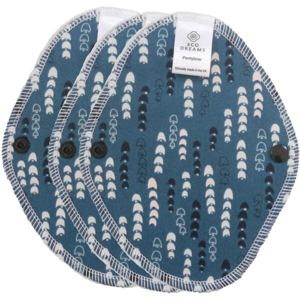 Wasbaar maandverband en inlegkruisjes - Eco Dreams - extra dun (beschrijvin 3 stuks inlegkruisjes Midnight Garden (blauw))